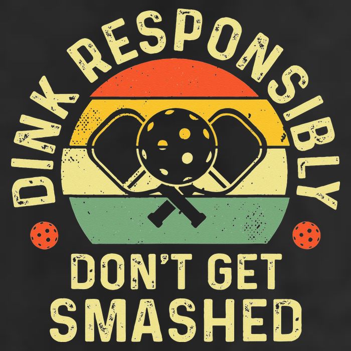 retro Pickleball Dink Responsibly Don't Get Smashed 7 Panel Mesh Trucker Snapback Hat