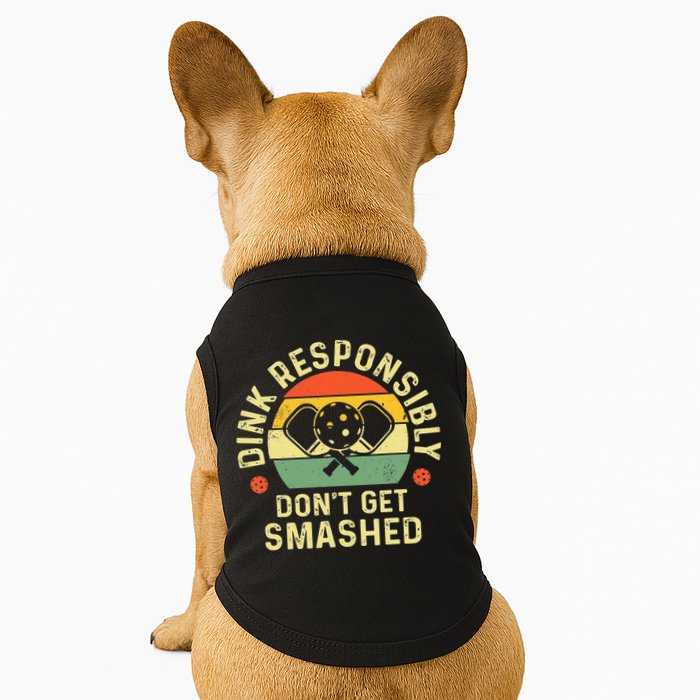 retro Pickleball Dink Responsibly Don't Get Smashed Doggie Tank