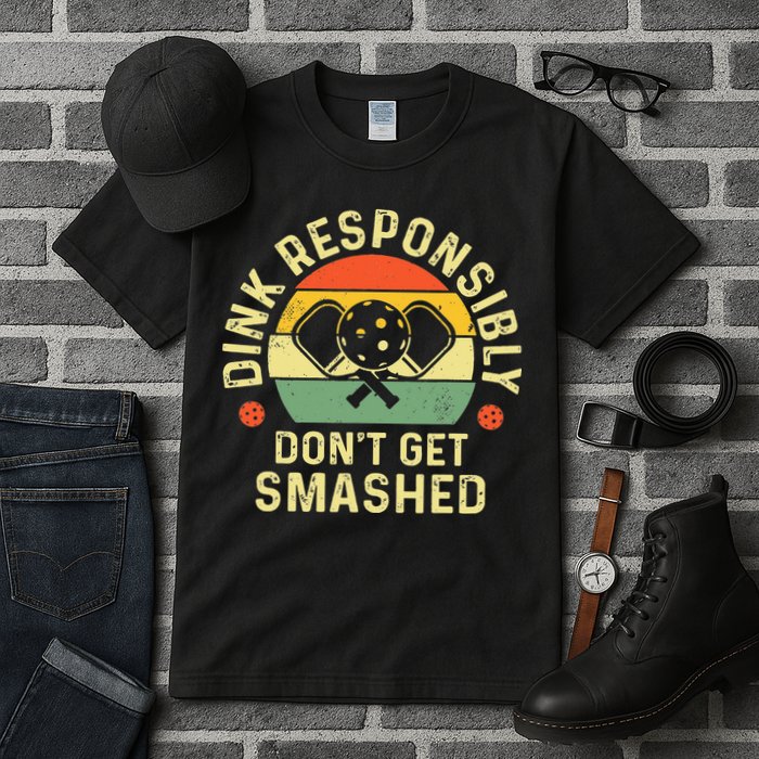 retro Pickleball Dink Responsibly Don't Get Smashed Tall T-Shirt