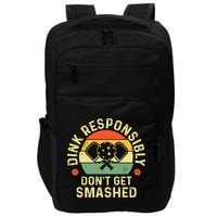 retro Pickleball Dink Responsibly Don't Get Smashed Impact Tech Backpack