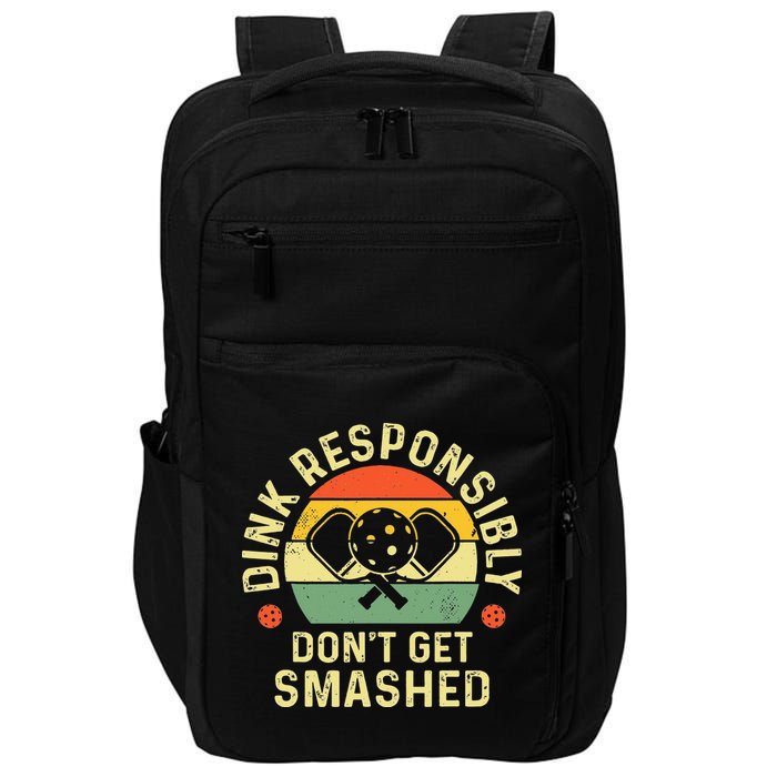 retro Pickleball Dink Responsibly Don't Get Smashed Impact Tech Backpack