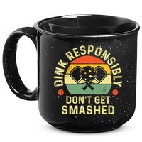 retro Pickleball Dink Responsibly Don't Get Smashed 15oz Campfire Ceramic Mug