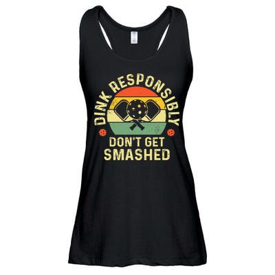retro Pickleball Dink Responsibly Don't Get Smashed Ladies Essential Flowy Tank