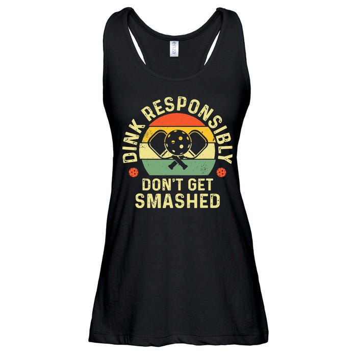 retro Pickleball Dink Responsibly Don't Get Smashed Ladies Essential Flowy Tank