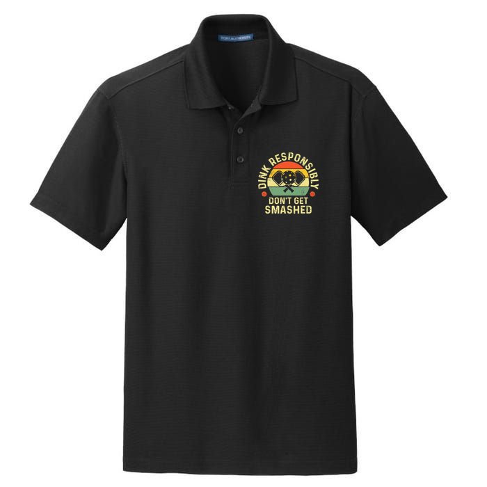 retro Pickleball Dink Responsibly Don't Get Smashed Dry Zone Grid Polo