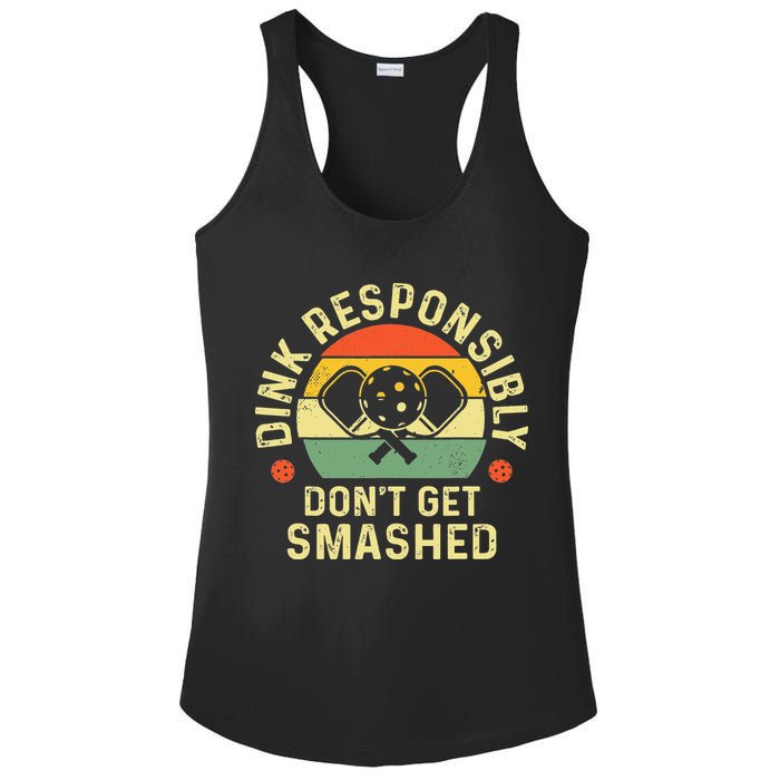 retro Pickleball Dink Responsibly Don't Get Smashed Ladies PosiCharge Competitor Racerback Tank