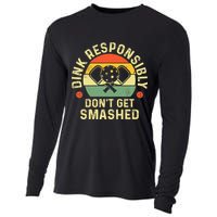 retro Pickleball Dink Responsibly Don't Get Smashed Cooling Performance Long Sleeve Crew