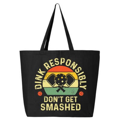 retro Pickleball Dink Responsibly Don't Get Smashed 25L Jumbo Tote