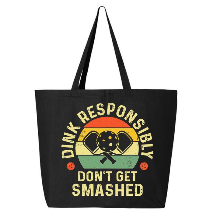 retro Pickleball Dink Responsibly Don't Get Smashed 25L Jumbo Tote