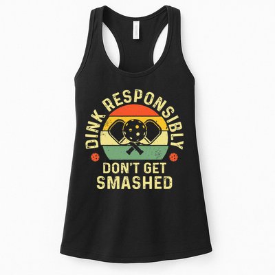 retro Pickleball Dink Responsibly Don't Get Smashed Womens Tank Top