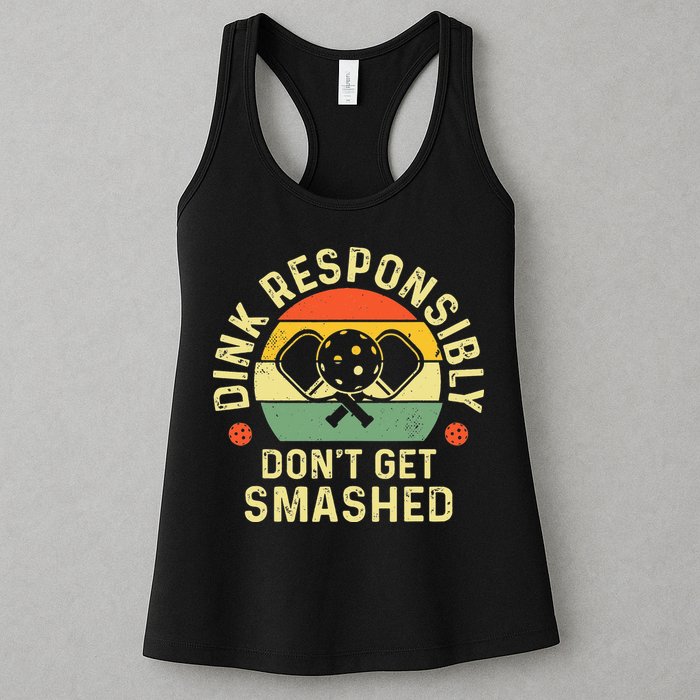 retro Pickleball Dink Responsibly Don't Get Smashed Womens Tank Top