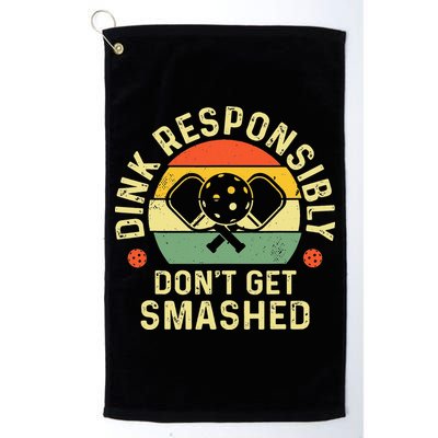 retro Pickleball Dink Responsibly Don't Get Smashed Golf Towel