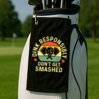 retro Pickleball Dink Responsibly Don't Get Smashed Golf Towel
