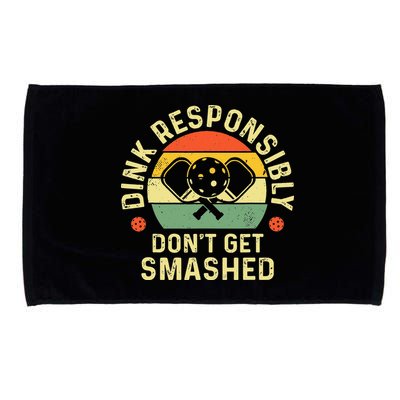 retro Pickleball Dink Responsibly Don't Get Smashed Microfiber Hand Towel