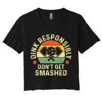 retro Pickleball Dink Responsibly Don't Get Smashed Crop Top