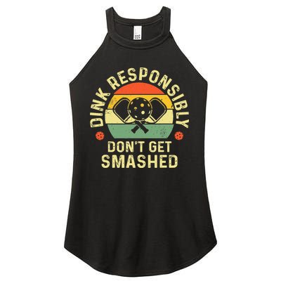 retro Pickleball Dink Responsibly Don't Get Smashed Women's Perfect Tri Rocker Tank