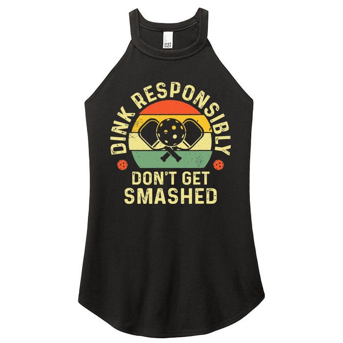 retro Pickleball Dink Responsibly Don't Get Smashed Women's Perfect Tri Rocker Tank