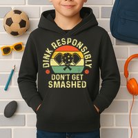 retro Pickleball Dink Responsibly Don't Get Smashed Kids Hoodie