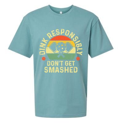 retro Pickleball Dink Responsibly Don't Get Smashed Sueded Cloud Jersey T-Shirt