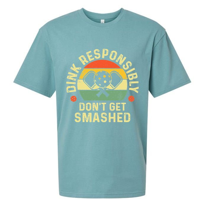 retro Pickleball Dink Responsibly Don't Get Smashed Sueded Cloud Jersey T-Shirt
