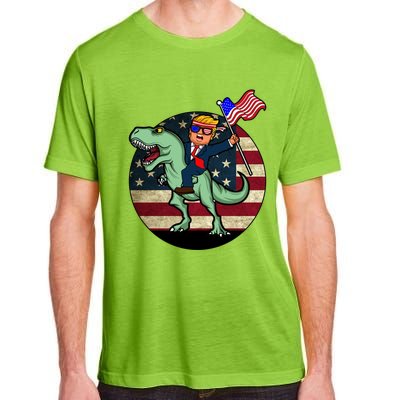 Republican President Donald Trump Riding Dinosaur Usa Trex Gift Adult ChromaSoft Performance T-Shirt