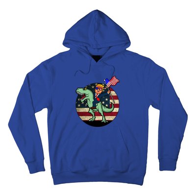 Republican President Donald Trump Riding Dinosaur Usa Trex Gift Hoodie