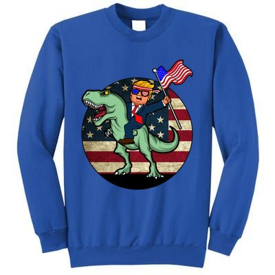 Republican President Donald Trump Riding Dinosaur Usa Trex Gift Sweatshirt