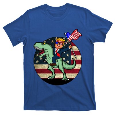 Republican President Donald Trump Riding Dinosaur Usa Trex Gift T-Shirt