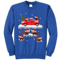 Red Panda Driving Christmas Tree Truck Red Panda Christmas Gift Sweatshirt