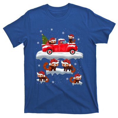 Red Panda Driving Christmas Tree Truck Red Panda Christmas Gift T-Shirt