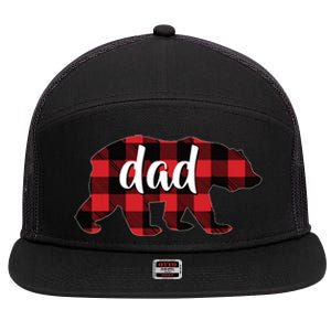 Red Plaid Dad Buffalo Matching Family Papa Pajama Christmas 7 Panel Mesh Trucker Snapback Hat