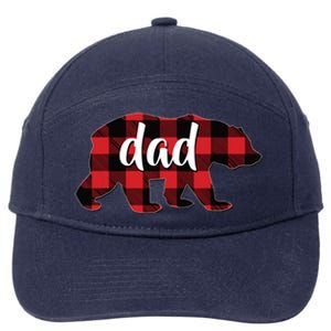 Red Plaid Dad Buffalo Matching Family Papa Pajama Christmas 7-Panel Snapback Hat