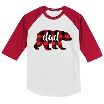 Red Plaid Dad Buffalo Matching Family Papa Pajama Christmas Kids Colorblock Raglan Jersey