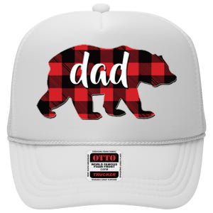 Red Plaid Dad Buffalo Matching Family Papa Pajama Christmas High Crown Mesh Back Trucker Hat