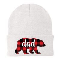 Red Plaid Dad Buffalo Matching Family Papa Pajama Christmas Knit Cap Winter Beanie