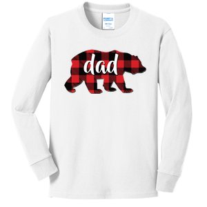 Red Plaid Dad Buffalo Matching Family Papa Pajama Christmas Kids Long Sleeve Shirt