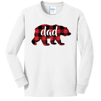 Red Plaid Dad Buffalo Matching Family Papa Pajama Christmas Kids Long Sleeve Shirt