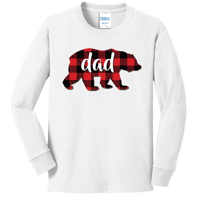 Red Plaid Dad Buffalo Matching Family Papa Pajama Christmas Kids Long Sleeve Shirt