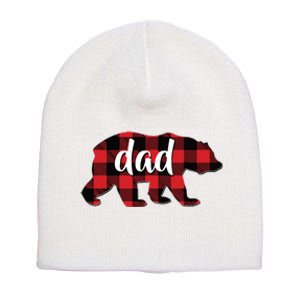 Red Plaid Dad Buffalo Matching Family Papa Pajama Christmas Short Acrylic Beanie