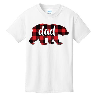 Red Plaid Dad Buffalo Matching Family Papa Pajama Christmas Kids T-Shirt