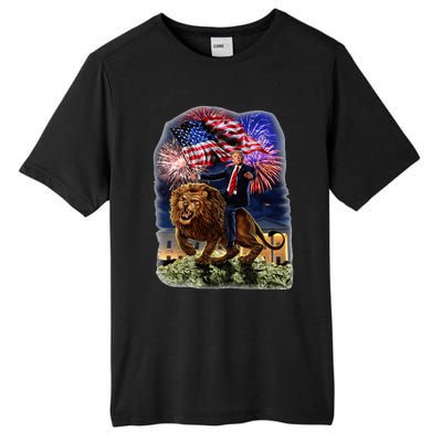 Republican President Donald Trump Riding War Lion Tall Fusion ChromaSoft Performance T-Shirt