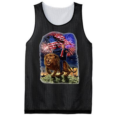 Republican President Donald Trump Riding War Lion Mesh Reversible Basketball Jersey Tank