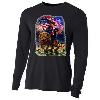 Republican President Donald Trump Riding War Lion Cooling Performance Long Sleeve Crew