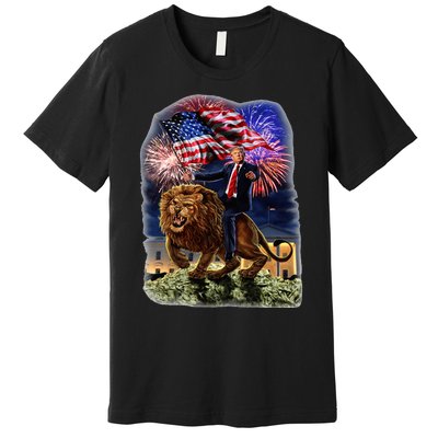 Republican President Donald Trump Riding War Lion Premium T-Shirt