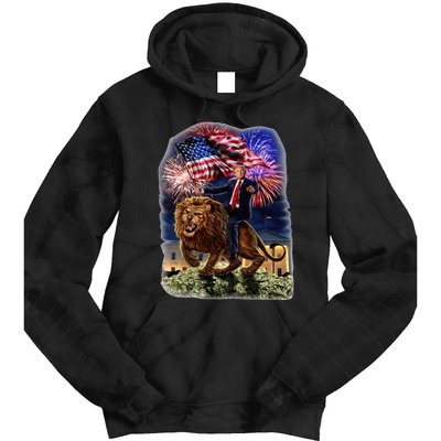 Republican President Donald Trump Riding War Lion Tie Dye Hoodie