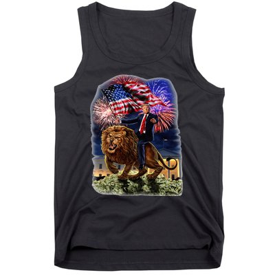 Republican President Donald Trump Riding War Lion Tank Top