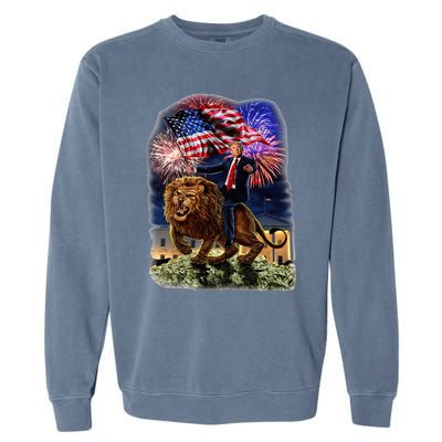 Republican President Donald Trump Riding War Lion Garment-Dyed Sweatshirt