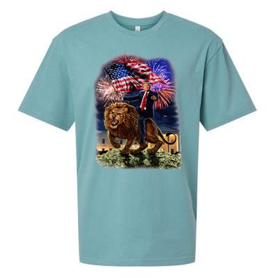 Republican President Donald Trump Riding War Lion Sueded Cloud Jersey T-Shirt