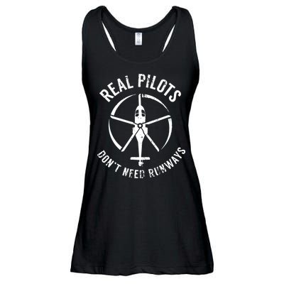 Real Pilots Dont Need Runways Pilot Helicopter Ladies Essential Flowy Tank