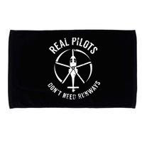 Real Pilots Dont Need Runways Pilot Helicopter Microfiber Hand Towel